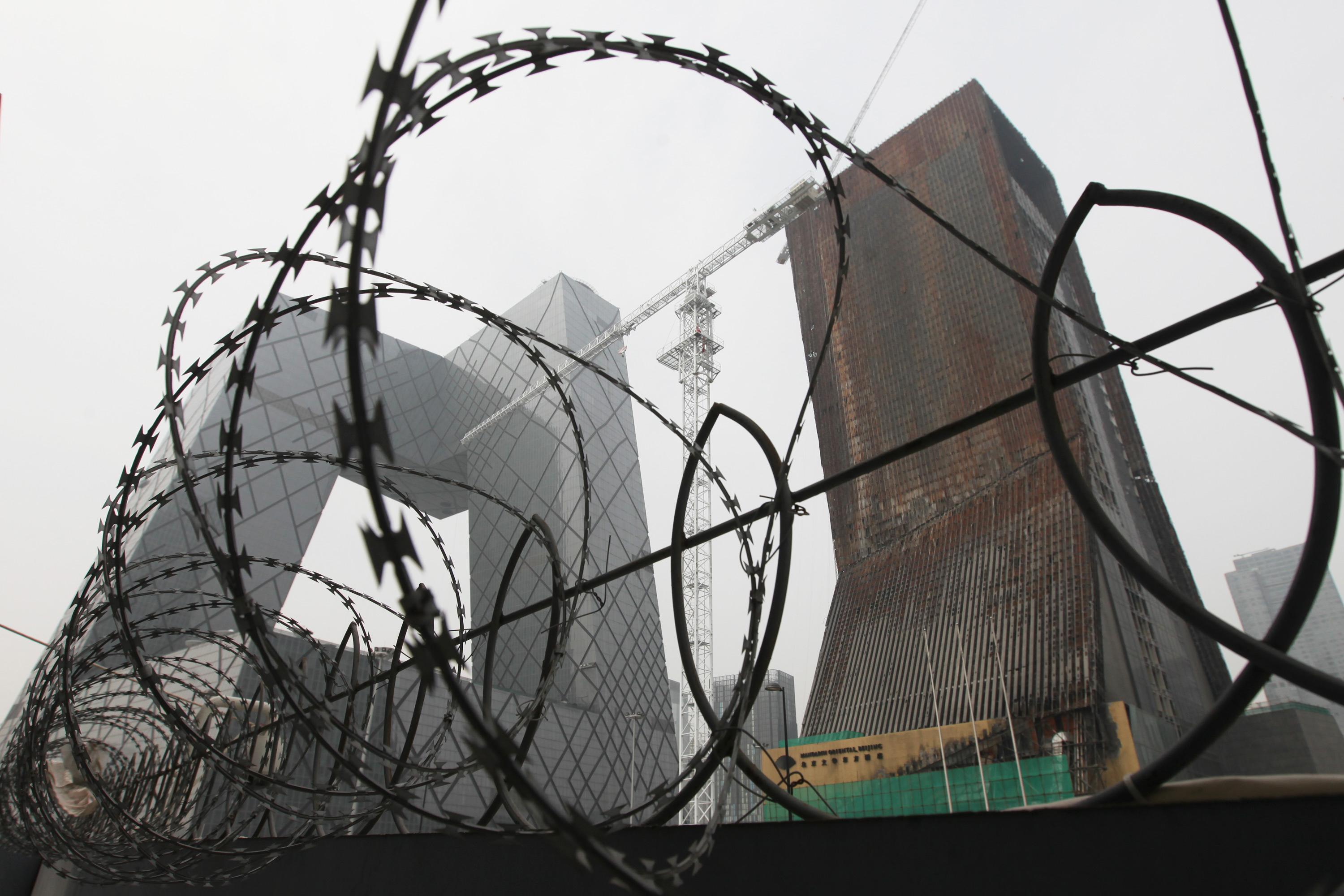 Statliga kinesiska tv-bolaget CCTV:s komplex i Peking. (Foto: Franko Lee/AFP/Getty Images)
