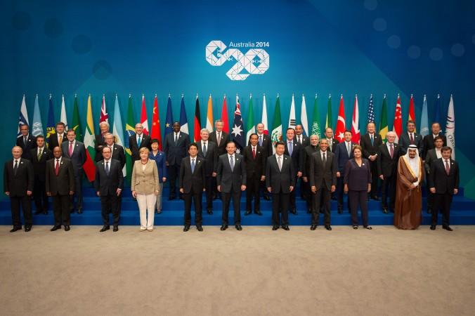 Kina och Hangzhou är värd för G20-mötet 2016. Det verkar som att mötet kommer att undvika de viktigaste frågorna, som överskuldskrivningen. Bilden är från 2014 där världens ledare träffades i Brisbane, Australien. (Foto: Andrew Taylor/G20 Australia via Getty Images)