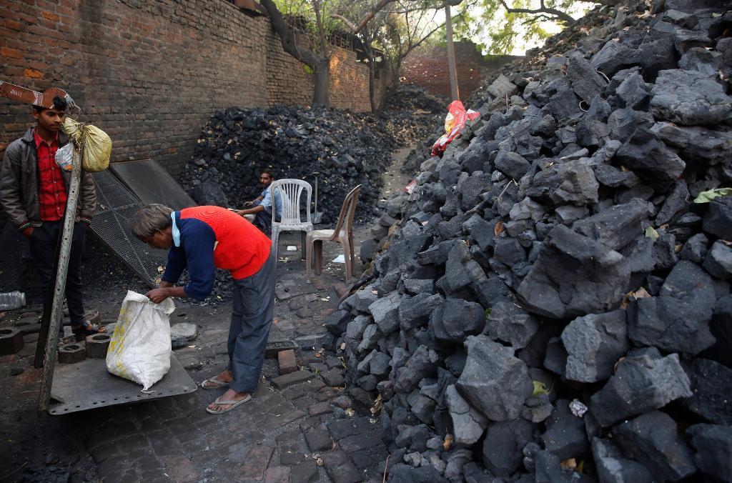 Kolförsäljning i den indiska staden Lucknow. Kol används i stor utsträckning som energikälla i Indien. (Foto: Rajesh Kumar Singh/AP/TT)
