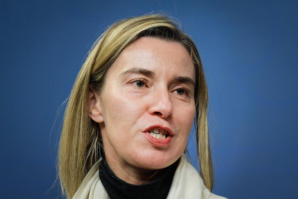 EU:s utrikeschef Federica Mogherini kan mycket väl få i uppdrag att åtminstone förbereda åtgärder med anledning av det ryska agerandet till stöd för Bashar al-Assads regim i Syrien efter dagens toppmöte i Bryssel. (Foto: Janerik Henriksson/TT)