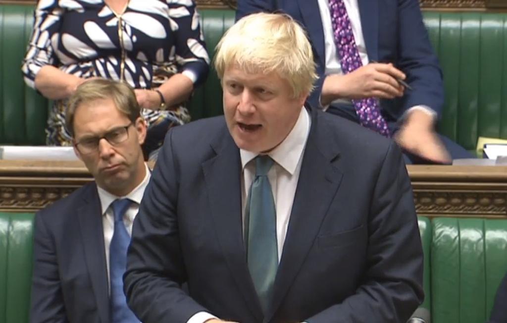 Den brittiske utrikesministern Boris Johnson kritiserade Ryssland hårt i parlamentet idag. (Foto: PA/TT)