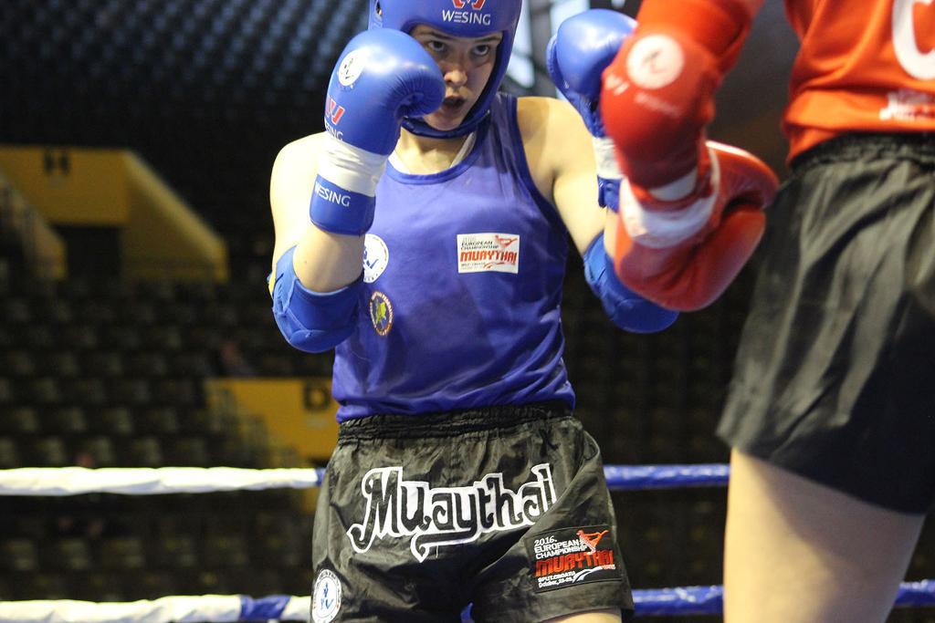Anna Strandberg är i EM-final och har chansen att ta sin andra stora thaiboxningstitel i år. (Foto: Matilda Ritzen/Svenska budo- och kampsportsförbundet)