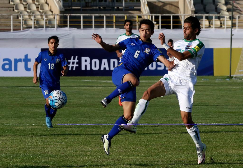 Thailand mötte Irak i en tidigare VM-kvalmatch. (Foto: Vahid Salemi/AP/TT-arkivbild)