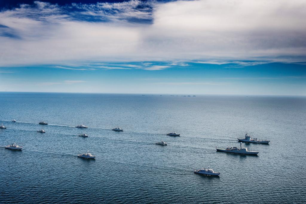 Bild från en Natoledd övning i Östersjön 2014.
(Yvonne Åsell / SvD / TT)
