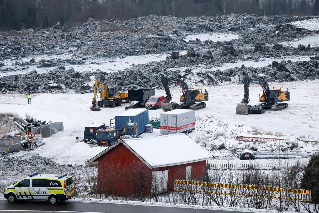 Tre saknade personer tros ha omkommit i jordskredet. (Foto: Heiko Junge/NTB/TT)