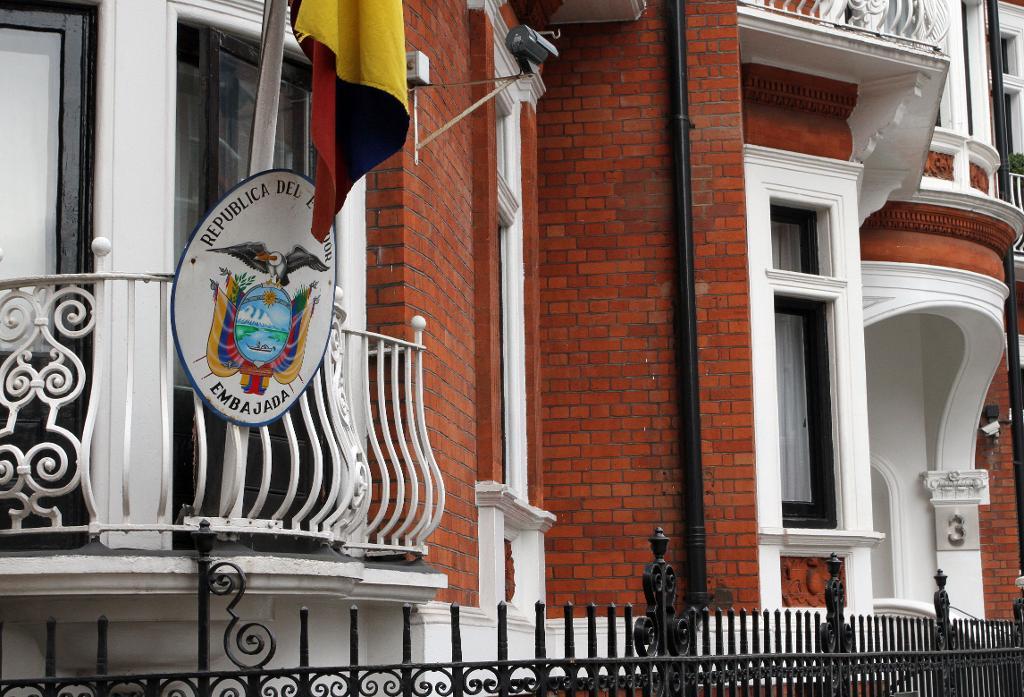 Ecuadors ambassad där Julian Assange ska förhöras i dag. (Foto: Leonora Beck/TT/AP-arkivbild)