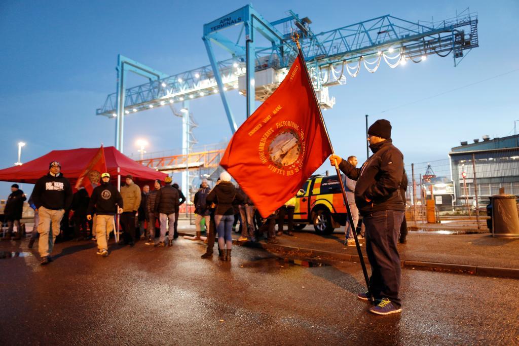 Strejken i Göteborgs containerhamn fortsätter. (Foto: Adam Ihse / TT-arkivbild)