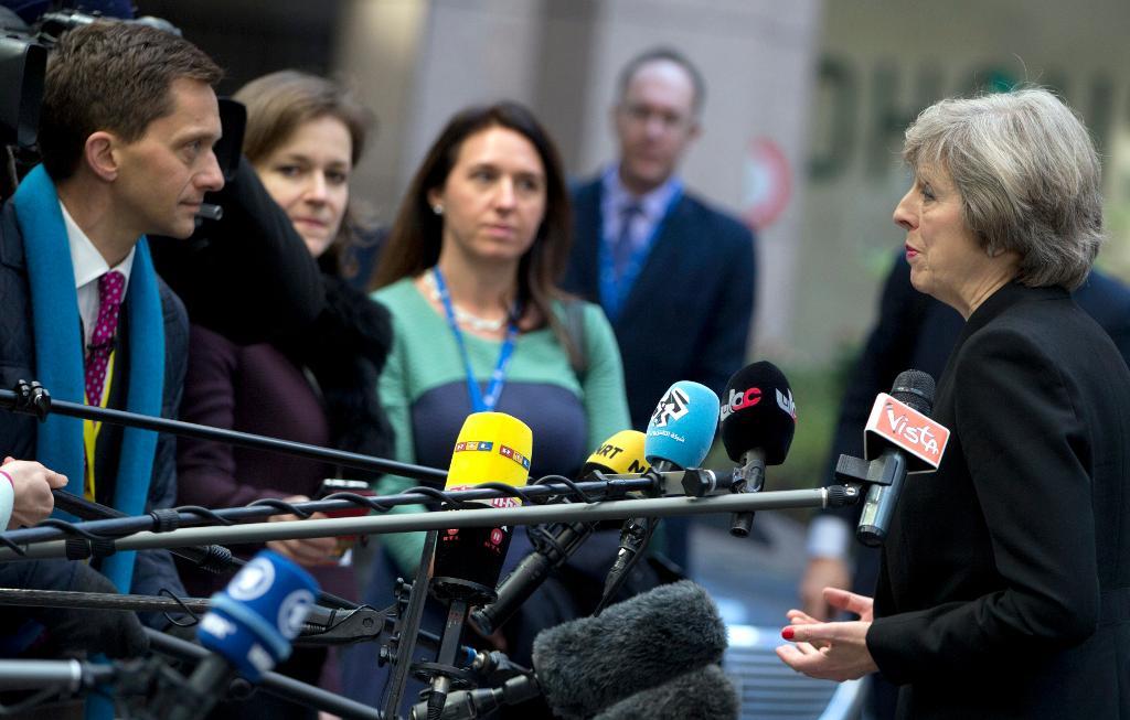Storbritanniens premiärminister Theresa May vill se en smidig och välordnad brexit-process. (Foto: Virginia Mayo/AP/TT)