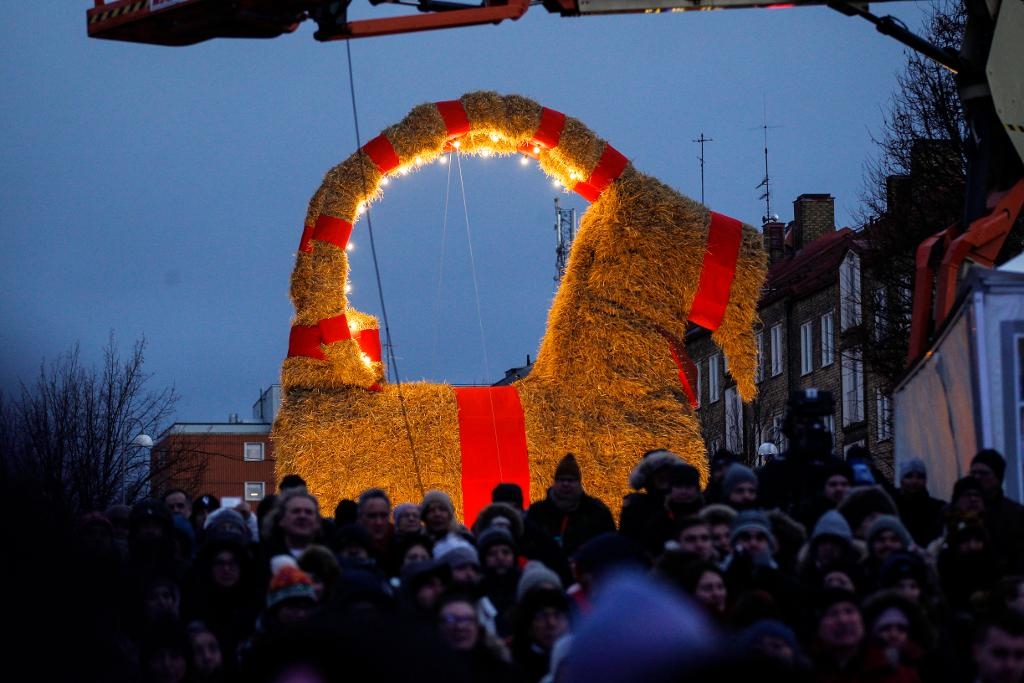 Gävlebocken brann ner den 27 november i år. (Foto: Pernilla Wahlman/TT-arkivbild)