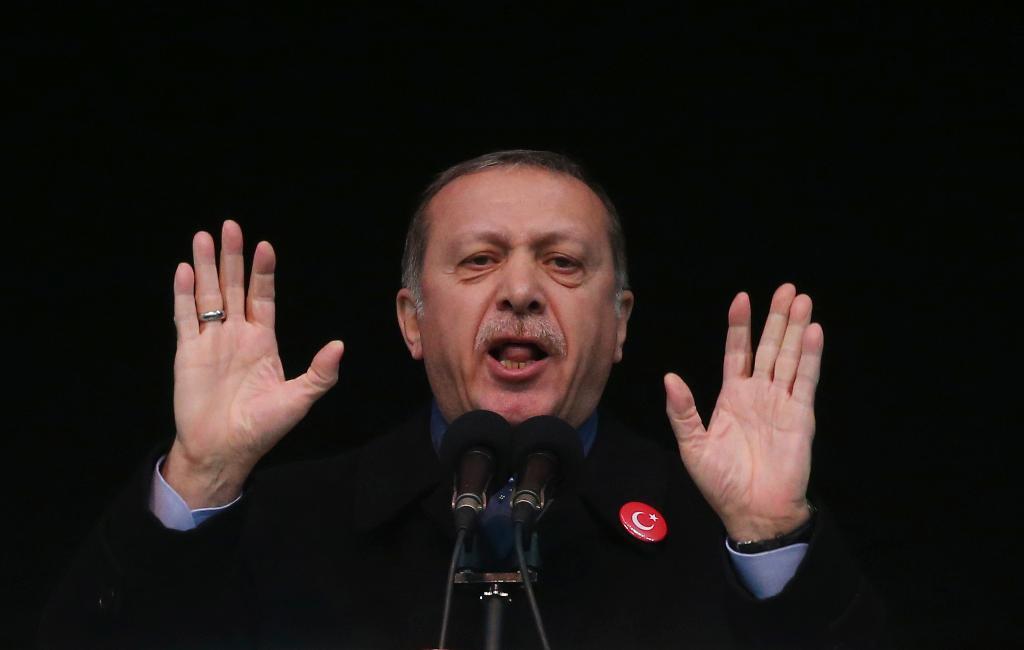 Turkiets president Recep Tayyip Erdogan. Sedan kuppförsöket mot honom i somras har fler än hundratusen personer bestraffats på olika vis och aktivister på sociala medier övervakas. (Foto: AP/TT)