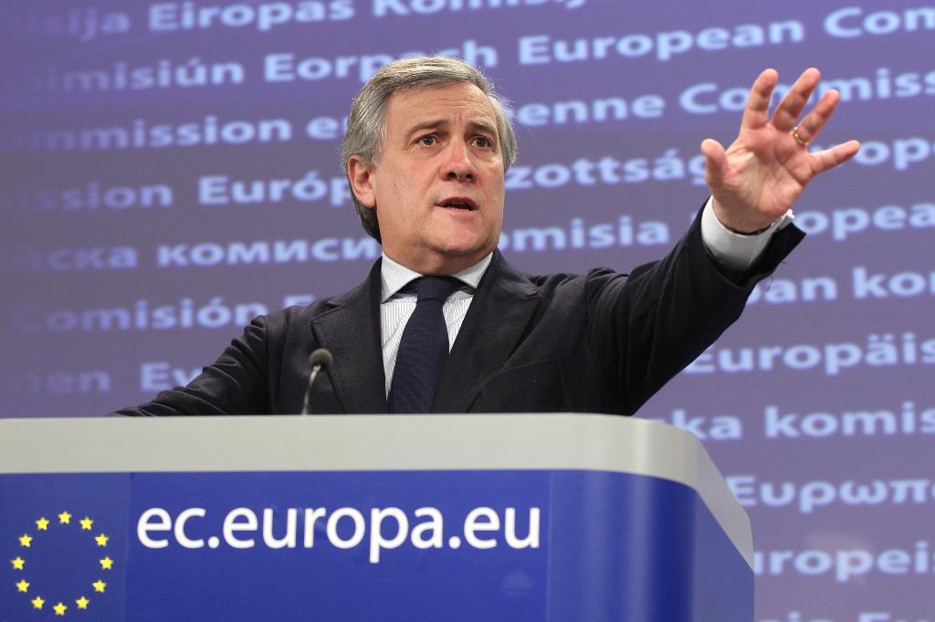 Antonio Tajani.  (Foto: Yves Logghe/AP/TT-arkivbild)