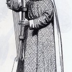Staty med bågharpa: Terpsichore - dansens och den lyriska poesins musa kännetecknas ofta av en harpa.