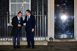 10 Downing Street i London, en av de platser där EU:s framtid diskuteras intensivt. På bilden Donald Tusk och David Cameron vid ett möte i slutet av januari. (Foto: Jonathan Brady/AP/TT)
