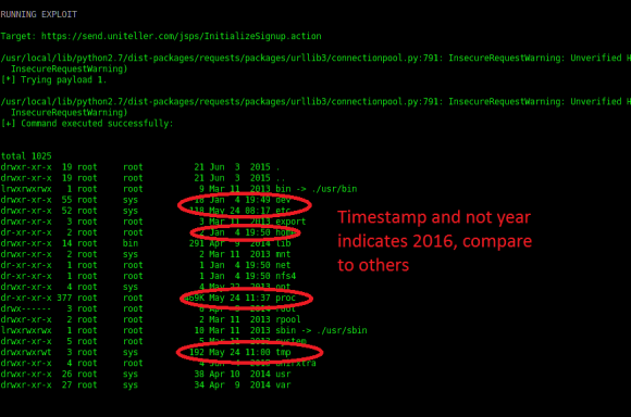 Den här skärmdumpen visar, enligt Ed Alexander, att brottslingarna har administratörsåtkomst (root) till bankservern, och att de kan modifiera filer och register. (Skämdump från Ed Alexander)