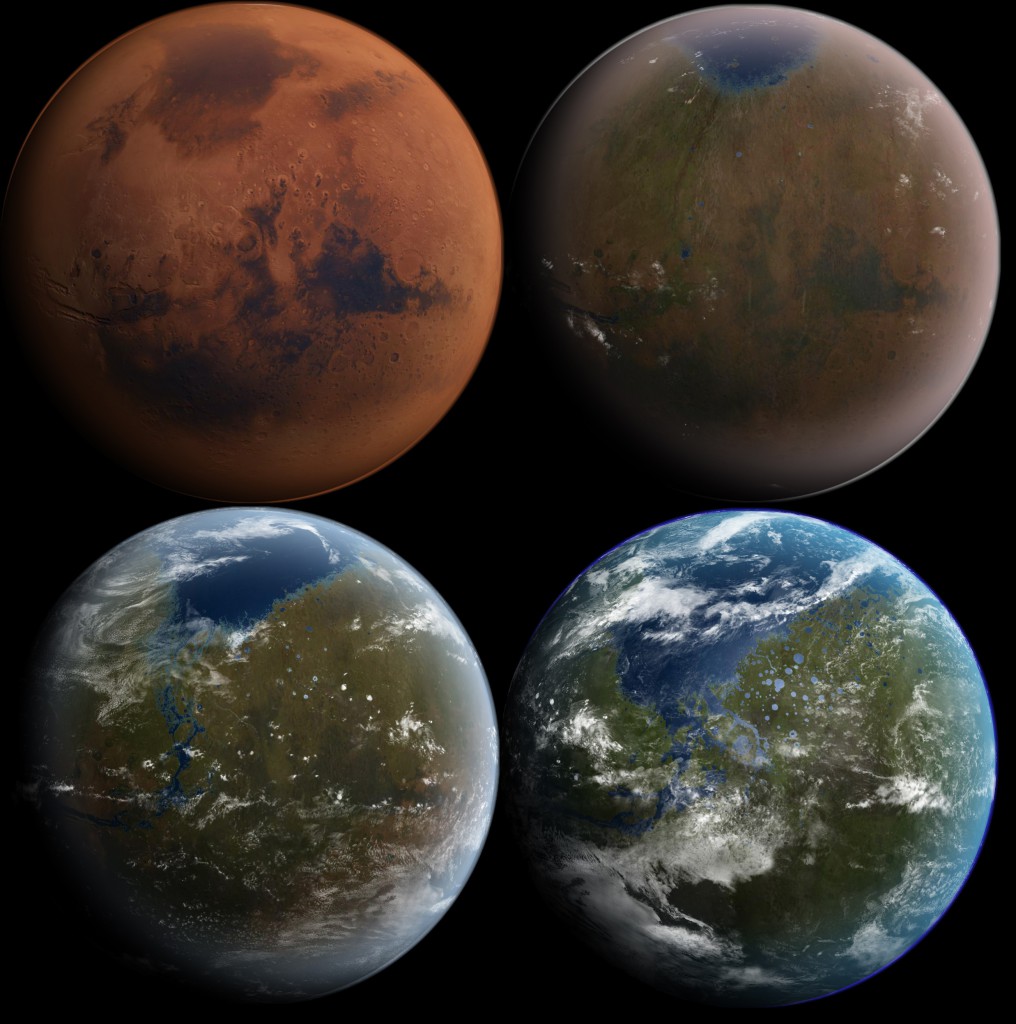 Hur man föreställer sig Mars terraformering. (Foto: Daein Ballard/ MarsTransition)