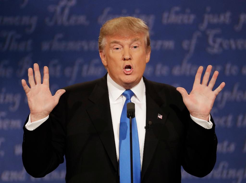 Republikanen Donald Trump under presidentvalsdebatten vid Hofstra University i New York. (Foto: Patrick Semansky/AP/TT)