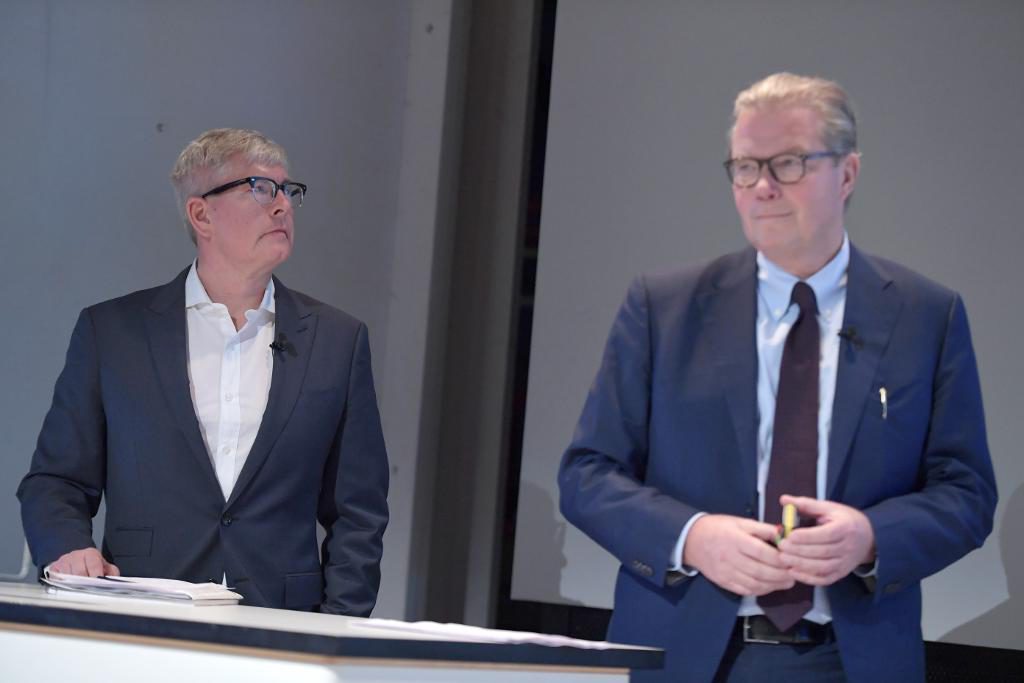 Ericssons styrelseordförande Leif Johansson (till höger) och nye vd:n Börje Ekholm har en del att ta tag i. (Foto: Janerik Henriksson/TT-arkivbild)