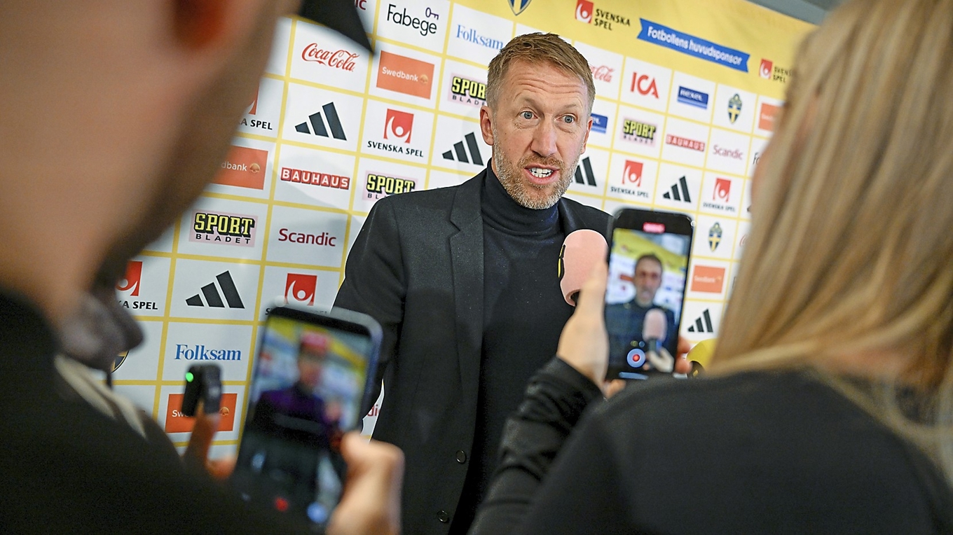 En intensiv vinter väntar för nye förbundskaptenen Graham Potter, som har att återuppbygga landslaget inför de avgörande VM-kvalmatcherna i mars. Foto: Pontus Lundahl/TT