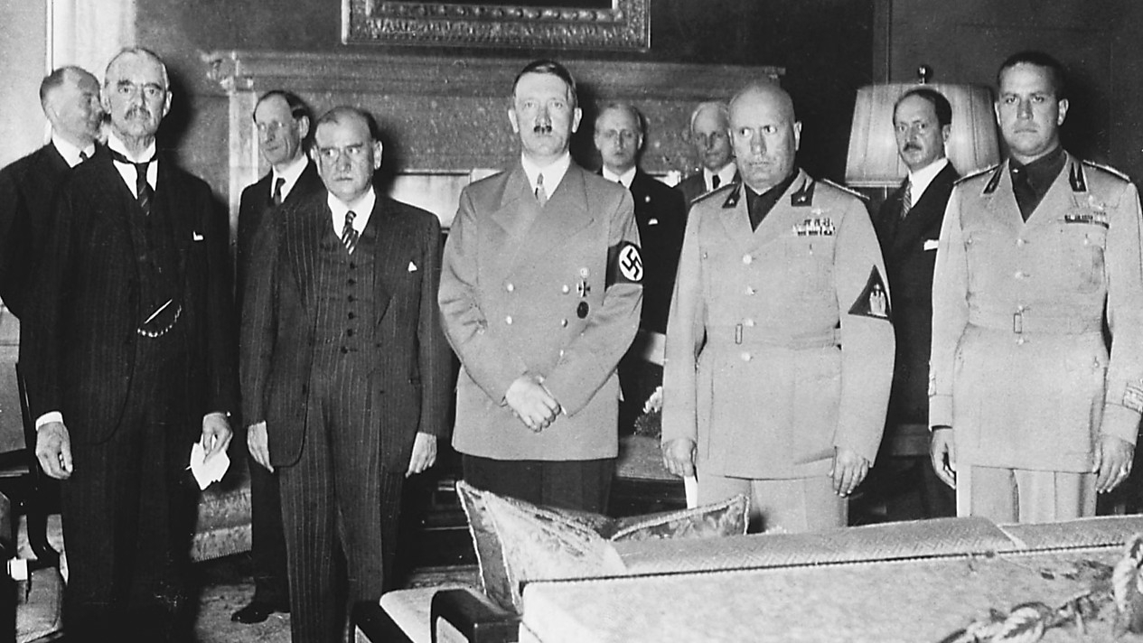 München 1938: eftergifter såldes som fred men banade väg för fortsatt aggression i Europa. Foto: Bundesarchiv, Bild 183-R69173