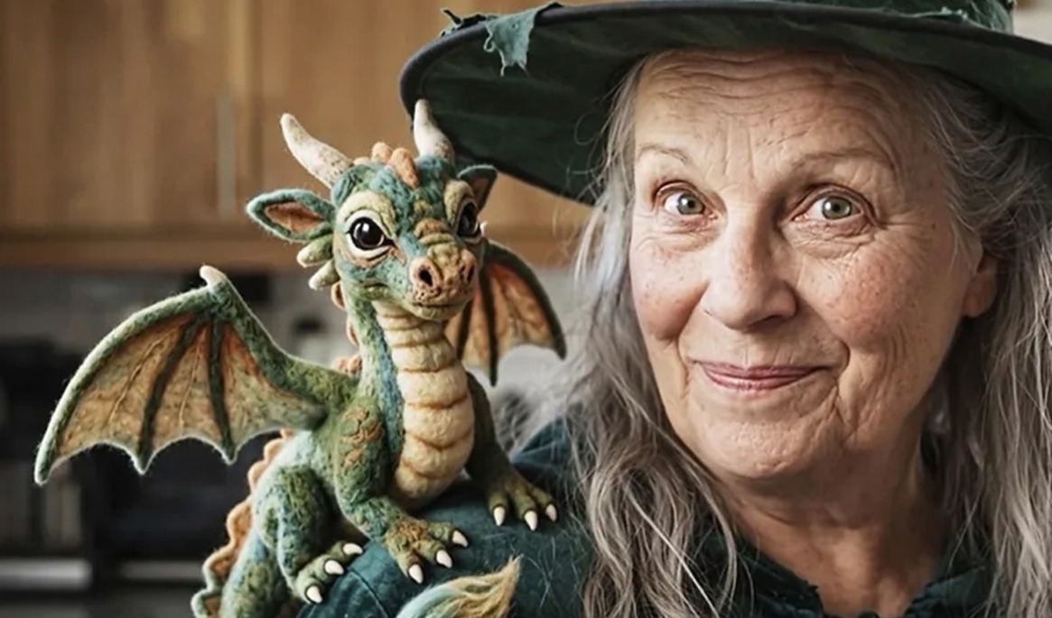 I över två decennier har Elisabet Fyhr utforskat ullens möjligheter. I dag skapar hon allt från älskade husdjur till fantasivarelser på beställning. Foto: Privat