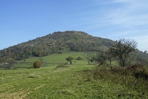 Visocica-kullen nära staden Visoko i centrala Bosnien, där upptäckaren Semir Osmanagic förväntar sig att hitta resterna av en forntida pyramid. Osmanagic är affärsman i USA med bosniskt ursprung och är författare till flera böcker om forntida historia i Bosnien och Herzegovina. (Foto: Elvis Barukcic/AFP/Getty Images)