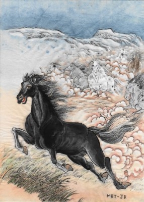 Hästen tar ledningen. (Illustration: Jane Ku, Epoch Times)