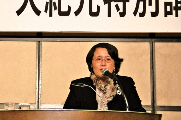 Chefen för Epoch Times i Hongkong, Guo Jun, ger ett tal i Tokyo i Japan i februari. (Foto: Epoch Times)