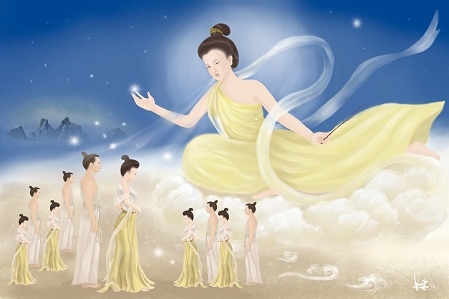 Nu Wa skapade människorna. Illustration: SM Yang, Epoch Times