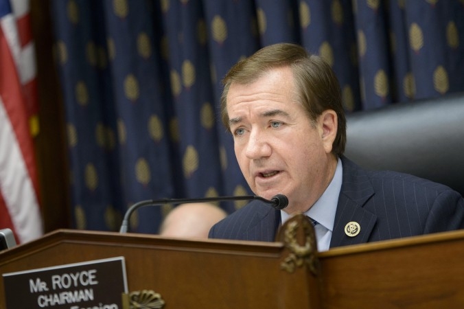 Amerikanska kongressens utrikesutskotts ordförande Ed Royce är en av de 142 ledamöter som stödjer att USA ska fördöma Kinas organstölder och kräva en utredning. (Brendan Smialowski/AFP/Getty Images)