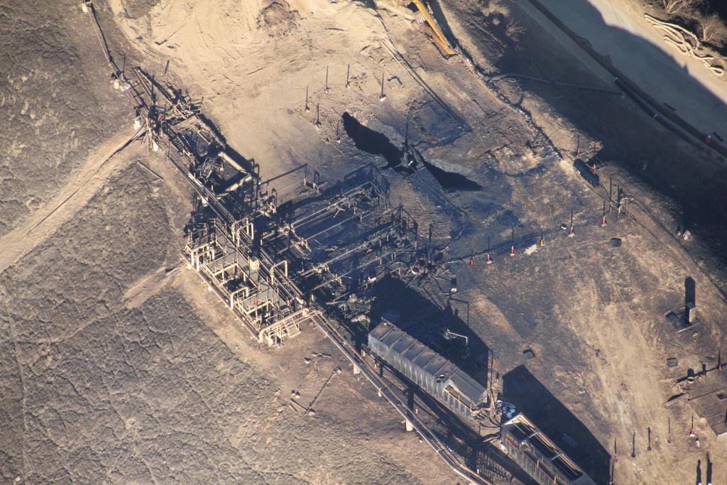 Ett av USA:s största underjordiska gaslager läcker okontrollerat metan ut i atmosfären. (Foto: Earthworks
Earthworks/TT)