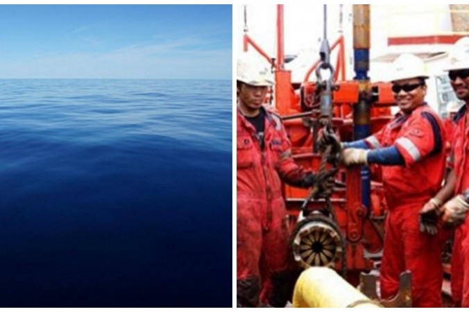 Fotomontage från borrningen i Indiska oceanen.  (Foto: joides_resolution /Instagram)