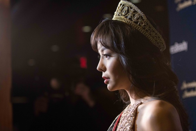 Miss World Kanada, Anastasia Lin, talar med reportrar i Toronto den 15 december 2015. (Foto: Matthew Little/Epoch Times) 