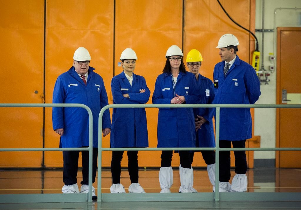 Kronprinsessan Victoria besökte Svensk Kärnbränslehanterings (SKB:s) mellanlager för använt kärnbränsle i Oskarshamn i mars 2014.(Foto: Björn Wanhatalo / TT-arkivbild)