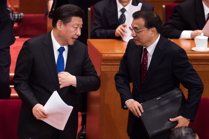 Kinas ledare Xi Jinping och premiärminister Li Keqiang i Peking, mars 2016. (Foto: Johannes Eisele/AFP/Getty Images)