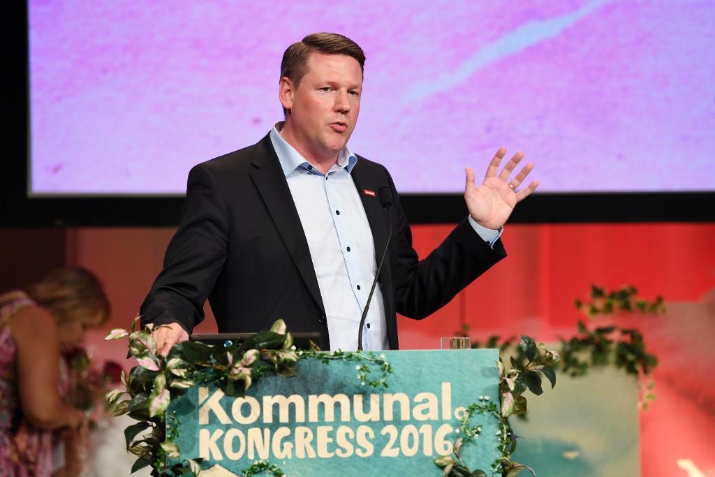 Kommunals ordförande Tobias Baudin hotar med strejk.(Foto: Marcus Ericsson/TT-arkivbild)