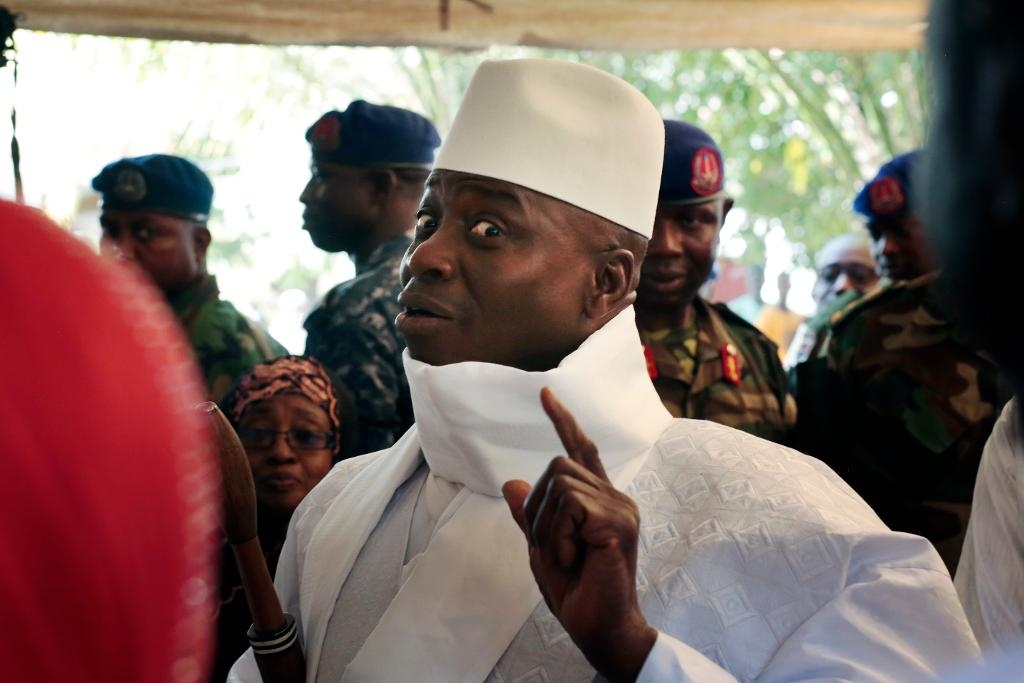 Gambias president Yahya Jammeh vid valet den 1 december. Arkivbild. (Foto: Jerome Delay/AP/TT)