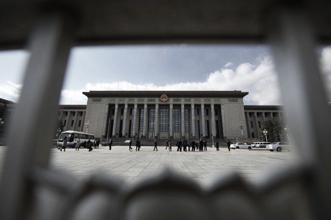 Folkets stora sal i Peking, där den kinesiska lagstiftande församlingen håller sina plenum. (Foto: Greg Baker/AFP/Getty Images)