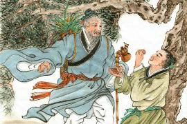 Den unge mannen missförstod den bekymrade gamle doktorns råd och svalde en hel dadel utan att tugga den. När han gjorde så kvävdes han av en dadel.  Illustratör: Jane Ku