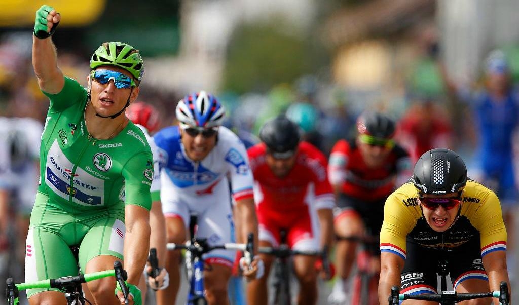Den tyske cyklisten Marcel Kittel vann även onsdagens etapp. Foto: Peter Dejong/AP/TT