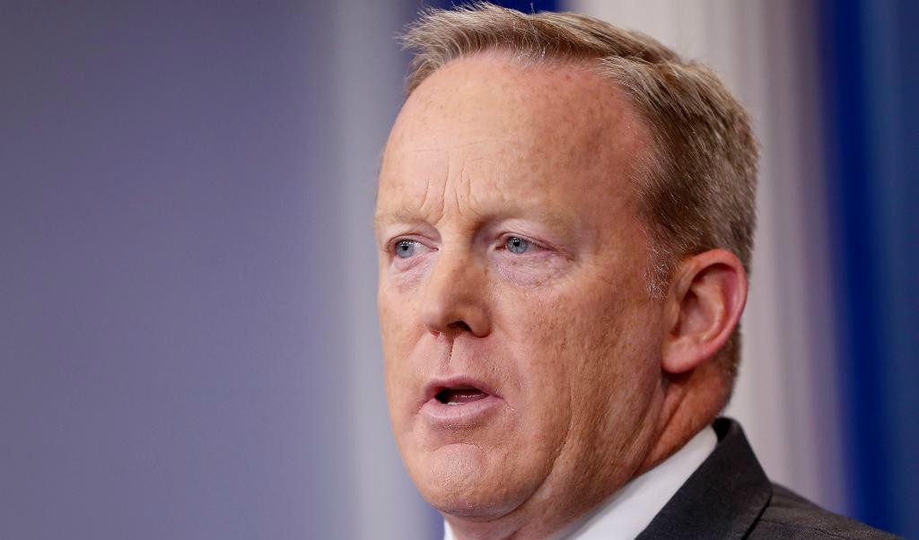 Sean Spicer avgår som Vita husets talesperson. Arkivbild. Foto:
Pablo Martinez Monsivais/AP/TT