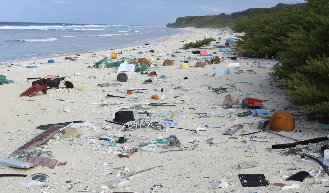 FN uppskattar att cirka åtta miljoner ton plast hamnar i haven varje år. Foto: Jennifer Lavers/AP/TT-arkivbild