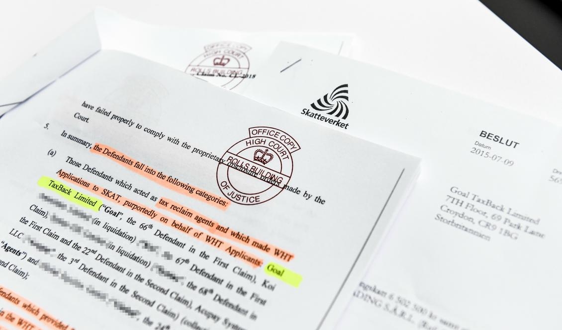 
Samma bolag, som i en stämning i brittisk domstol misstänks ha svindlat den danska statskassan, har genom beslut hos svenska Skatteverket fått mångmiljonbelopp. Foto: Pontus Lundahl/TT                                            