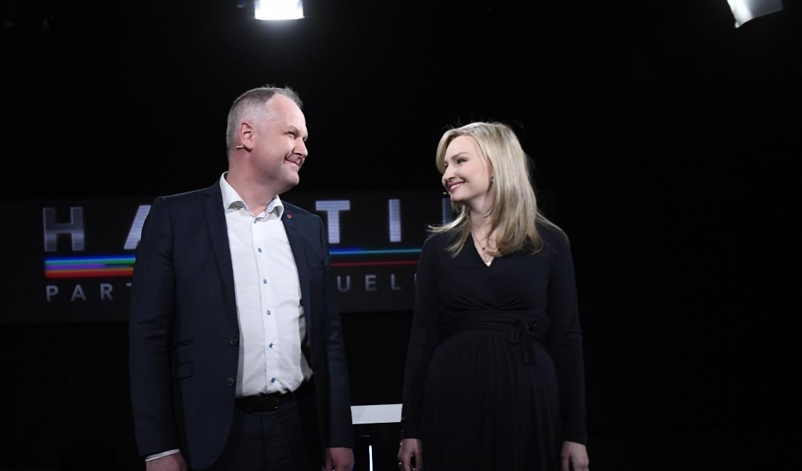 Vänsterpartiets partiledare Jonas Sjöstedt och Kristdemokraternas partiledare Ebba Busch Thor. Foto: Maja Suslin/TT-arkivbild