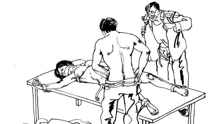 






Frihetsberövade Falun Gong-utövare i Kina utsätts rutinmässigt för sexuell tortyr och våld, inklusive gängvåldtäkt. Illustration från Minghui.org
                                                                                                                                                                                                                                                                                                                                                