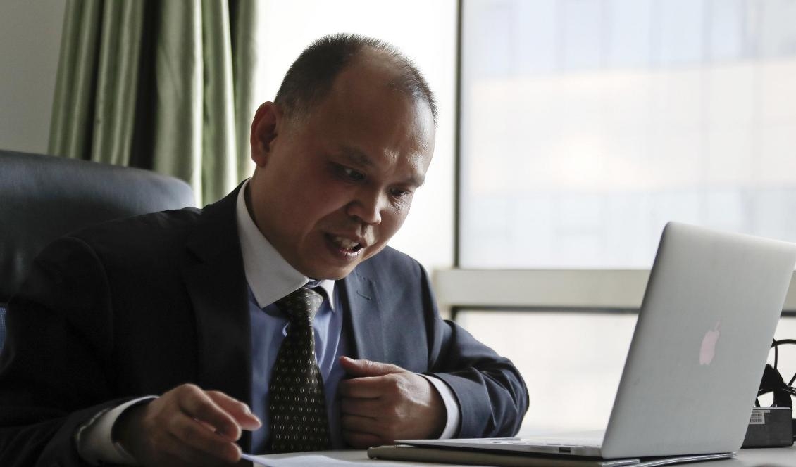 Den frihetsberövade kinesiske advokaten Yu Wensheng. Foto: Andy Wong/AP/TT-arkivbild