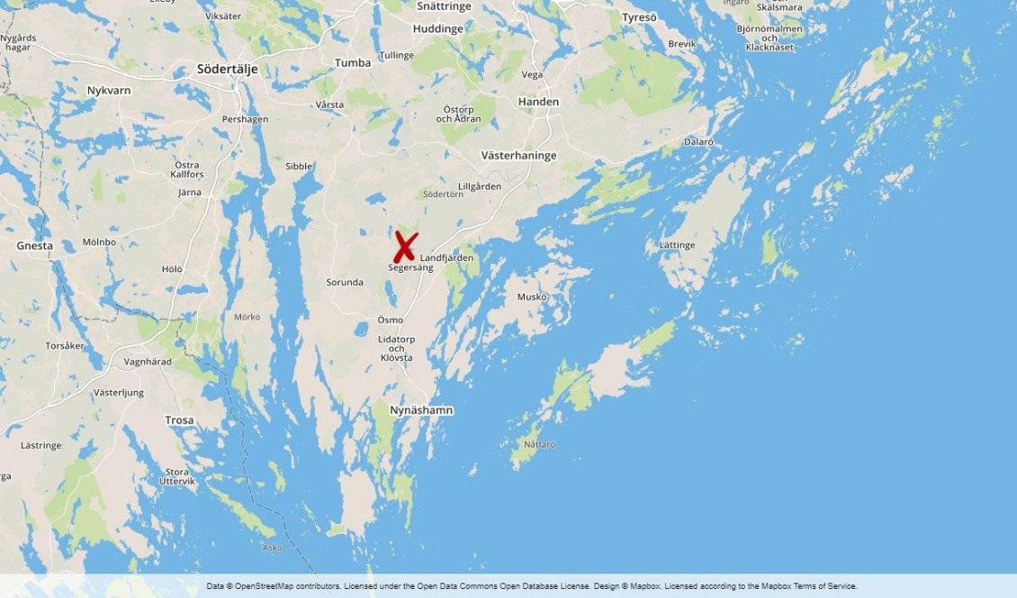 Skogsbrand mellan Segersäng och Hemfosa i Nynäshamns kommun.