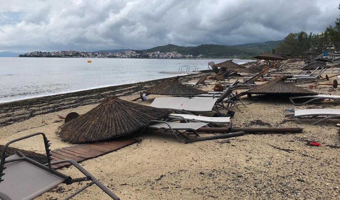 Ovädret i Halkidiki var kort men mycket intensivt. Foto: Iona Serrapica/Reuters/TT