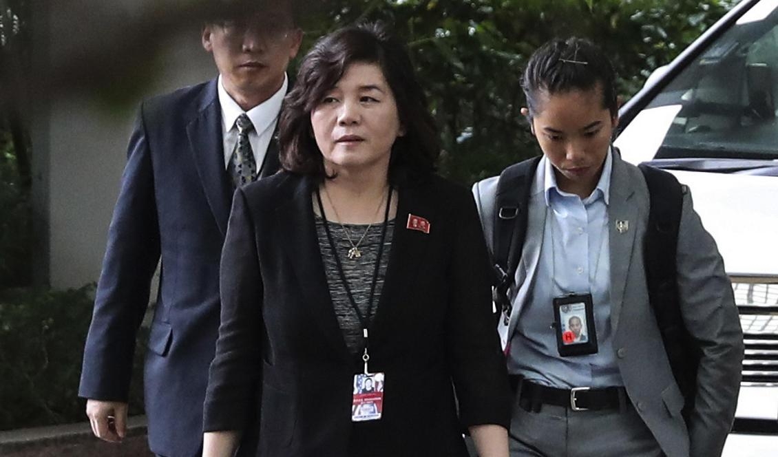 Nordkoreas biträdande utrikesminister Choe Son Hui. Foto: Yong Teck Lim/AP/TT-arkivbild