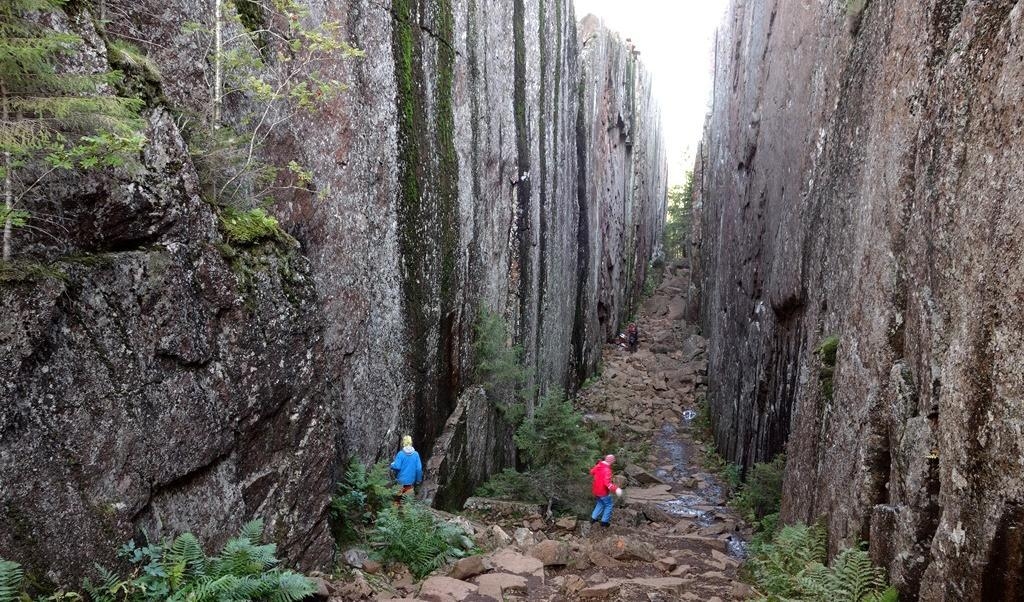 




Bergssidorna i Slåttdalsskrevan på Höga Kusten är 30-40 meter höga. Foto: Eva Sagerfors/Epoch Times                                                                                                                                                                                                                                            