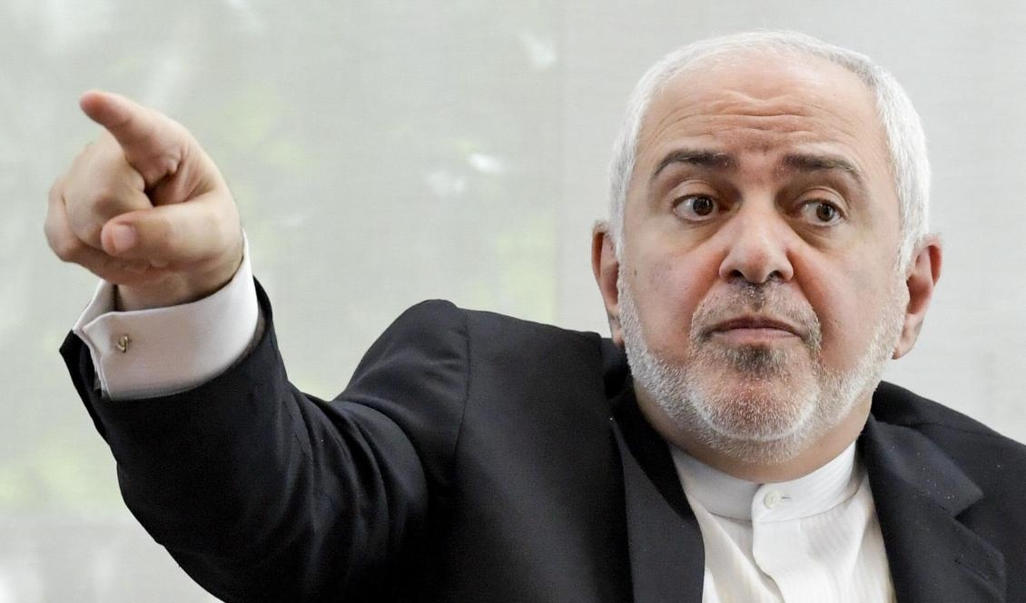 Irans utrikesminister Javad Zarif under sitt anförande på fredsinstitutet Sipri. Foto: Janerik Henriksson/TT